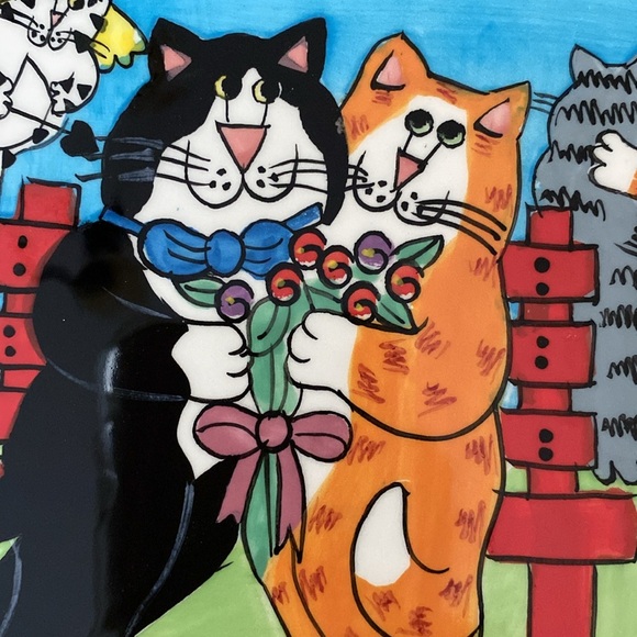 Catzilla Tile Art Trivet-Cats In Love - Picture 4 of 9